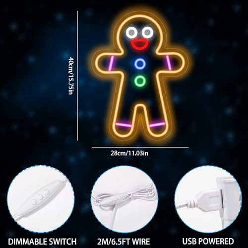 Gingerbread Man Neon Sign Christmas Neon Sign