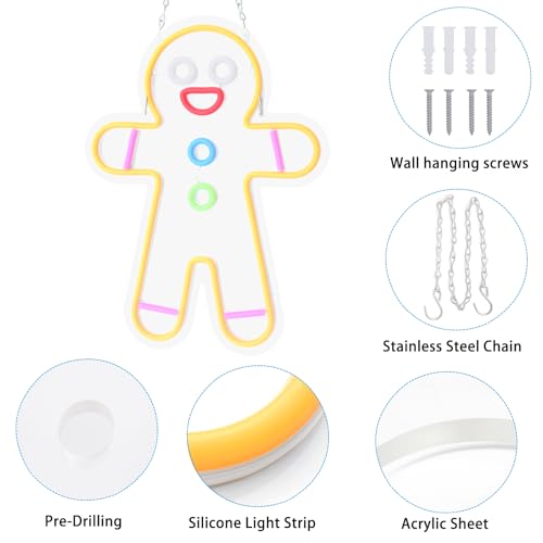 Gingerbread Man Neon Sign Christmas Neon Sign