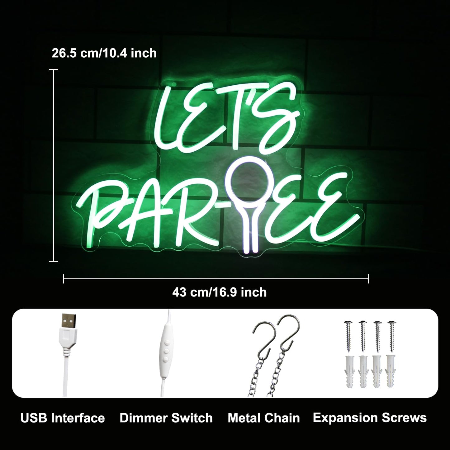 Let's Par Tee Neon Sign Golf Neon Signs