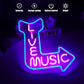 Live Music Arrow Neon Sign Music Lover Decor