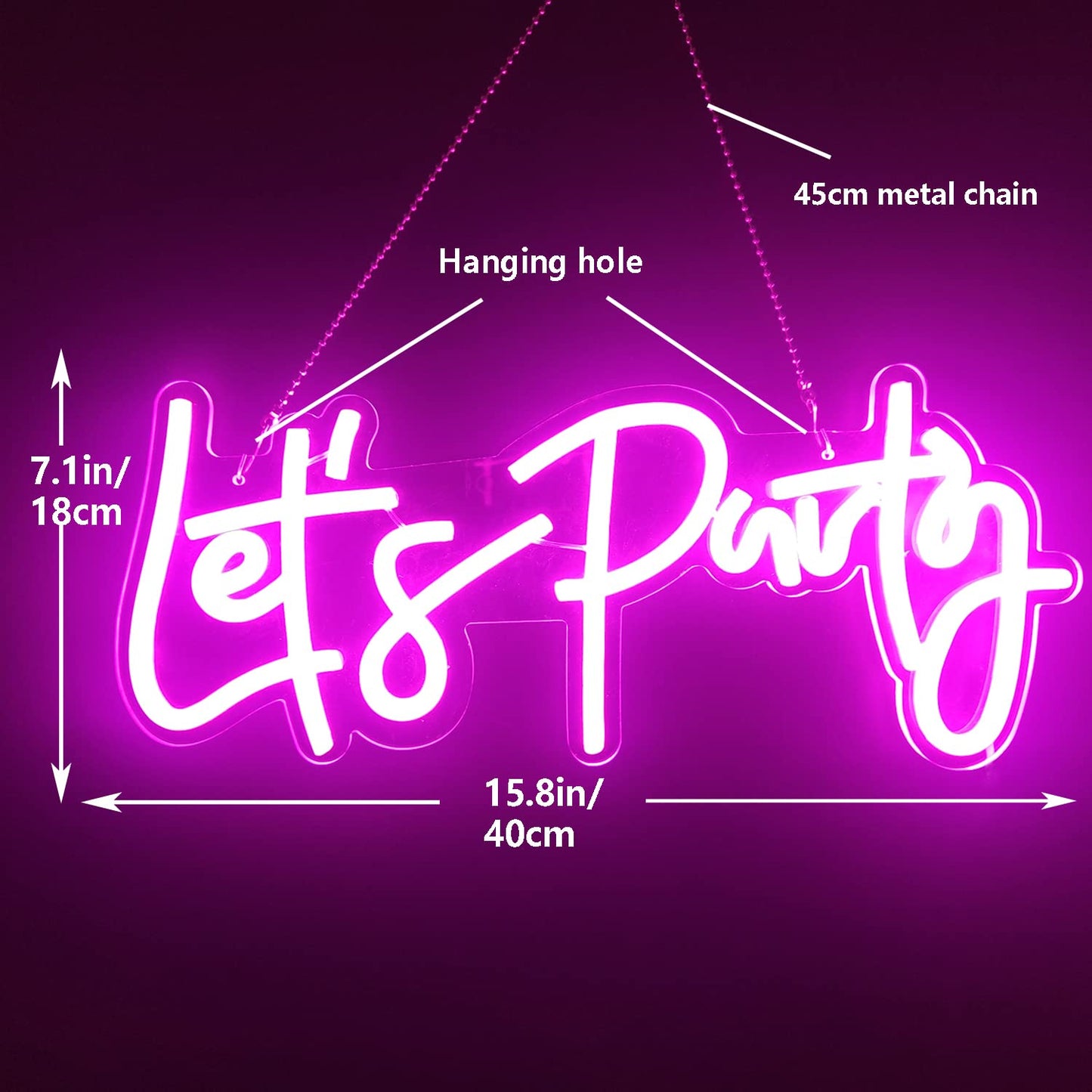 Let's Party Neon Signs Wall Decor for Party