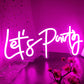 Let's Party Neon Signs Wall Decor for Party