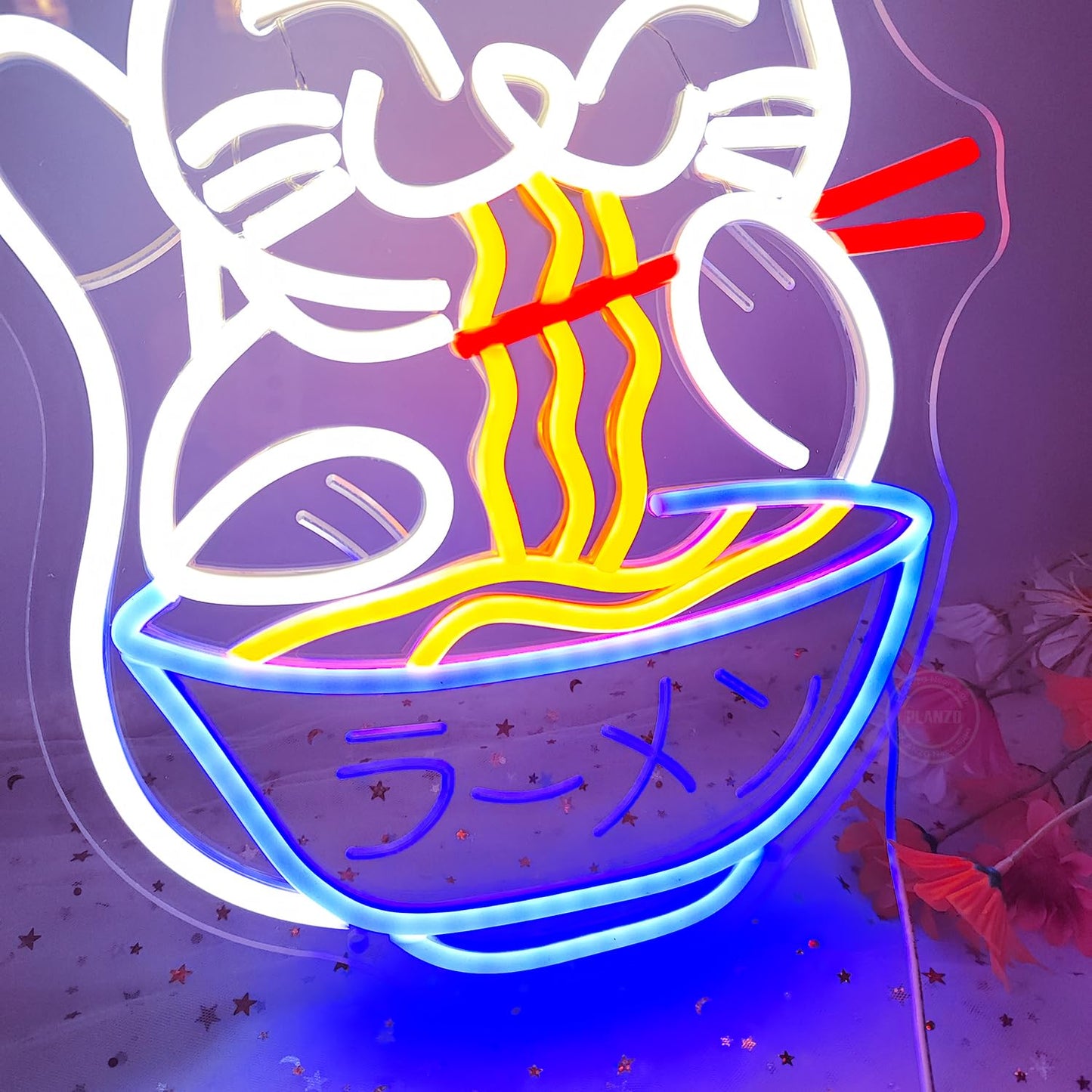 Cat Ramen Neon Sign Light Japanese Noodle Bar Ramen Restaurant Neon Sign Wall Decor