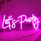 Let's Party Neon Signs Wall Decor for Party