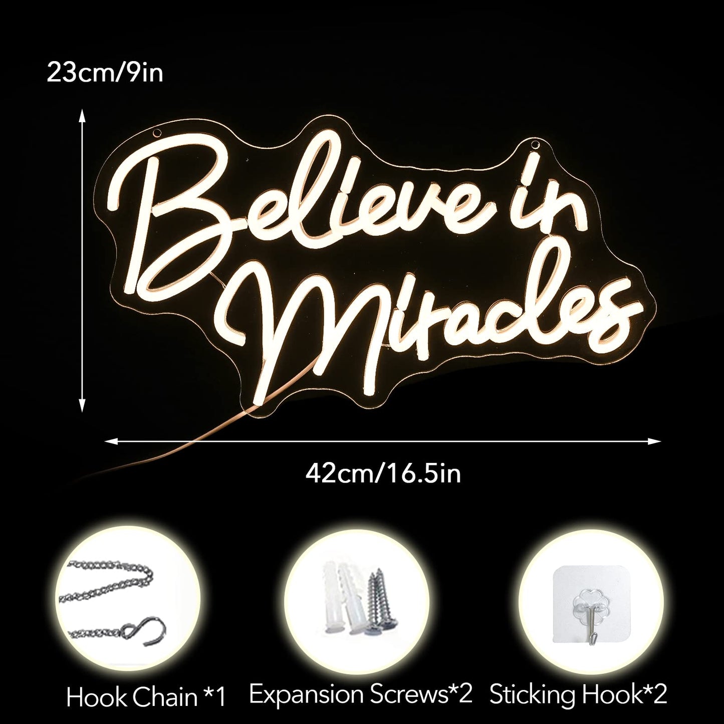 Believe In Miracles Neon Sign Christian Neon Sign Church Neon Sign