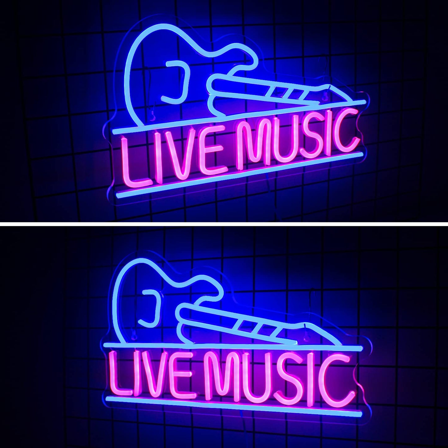 Guitar Live Music Neon Sign