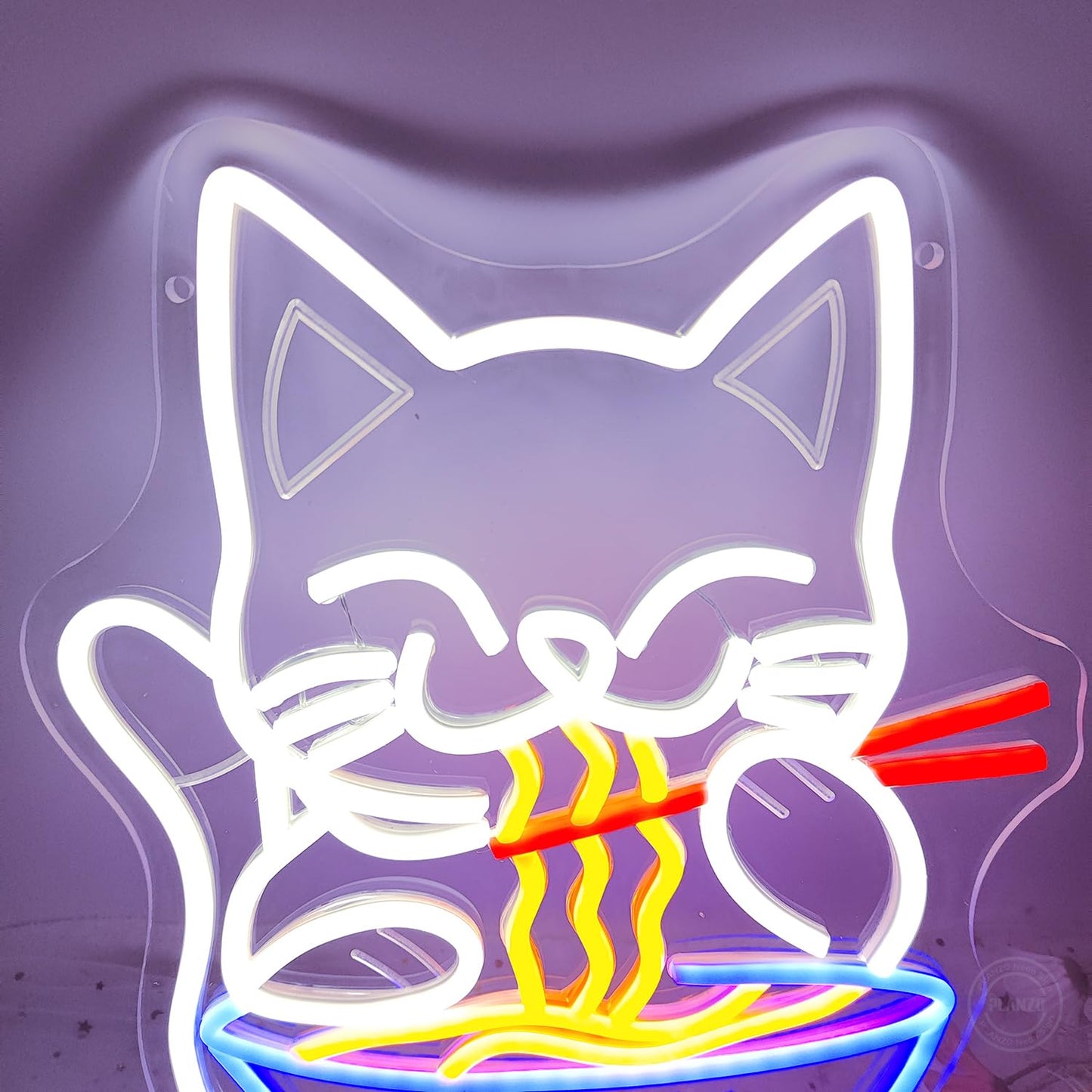 Cat Ramen Neon Sign Light Japanese Noodle Bar Ramen Restaurant Neon Sign Wall Decor