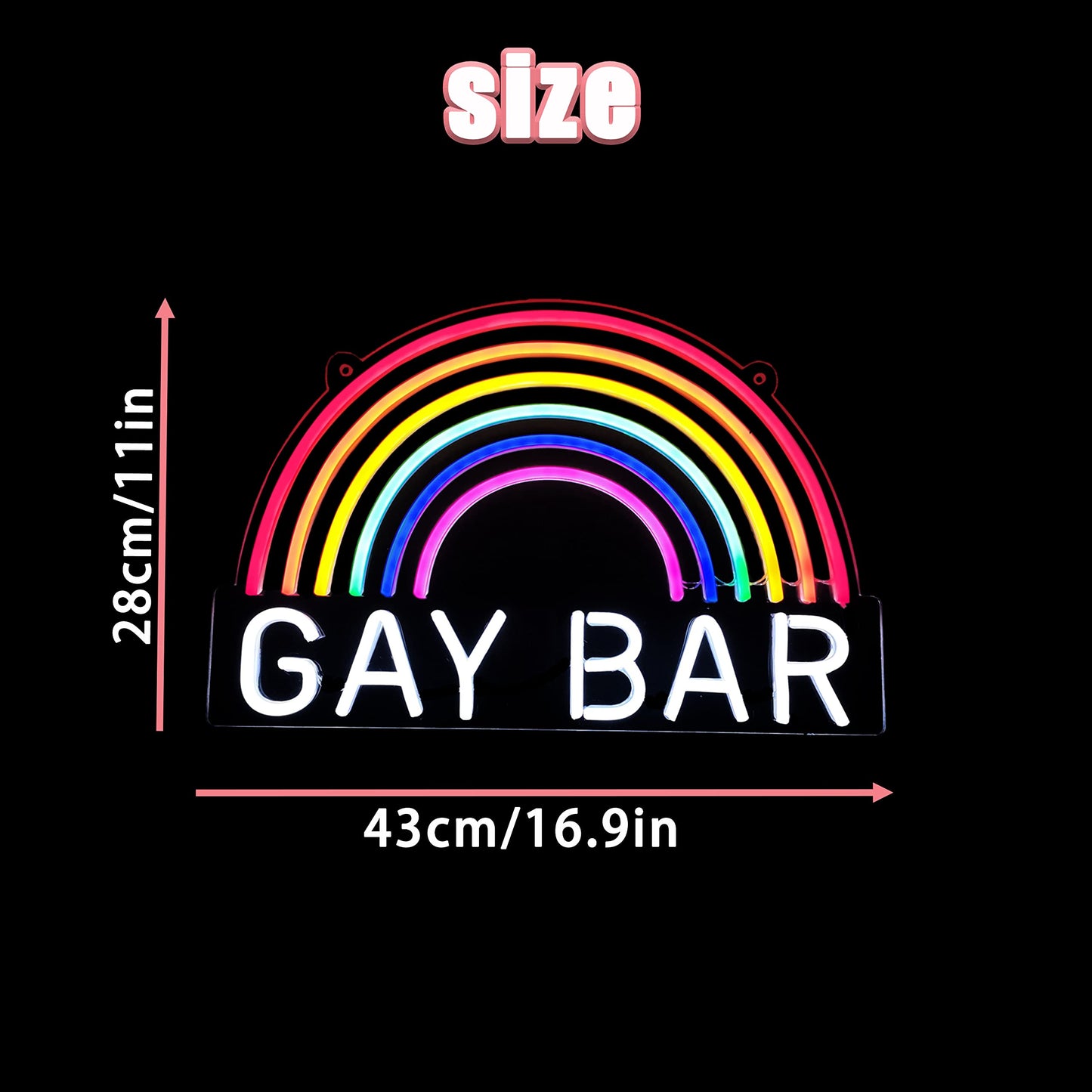 Rainbow Gay Bar Neon Sign Pride Neon Sign