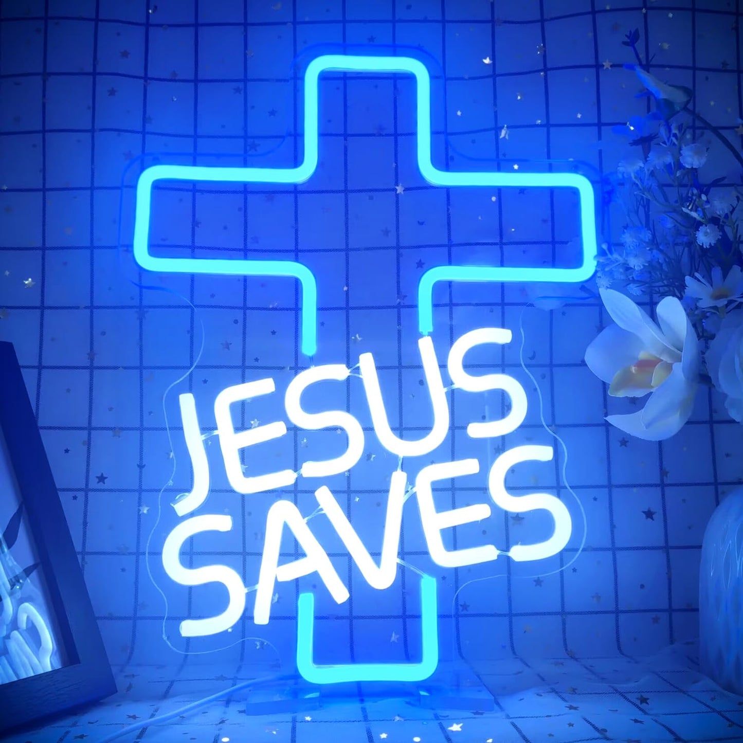 Cross Neon Signs Jesus Saves LED Sign