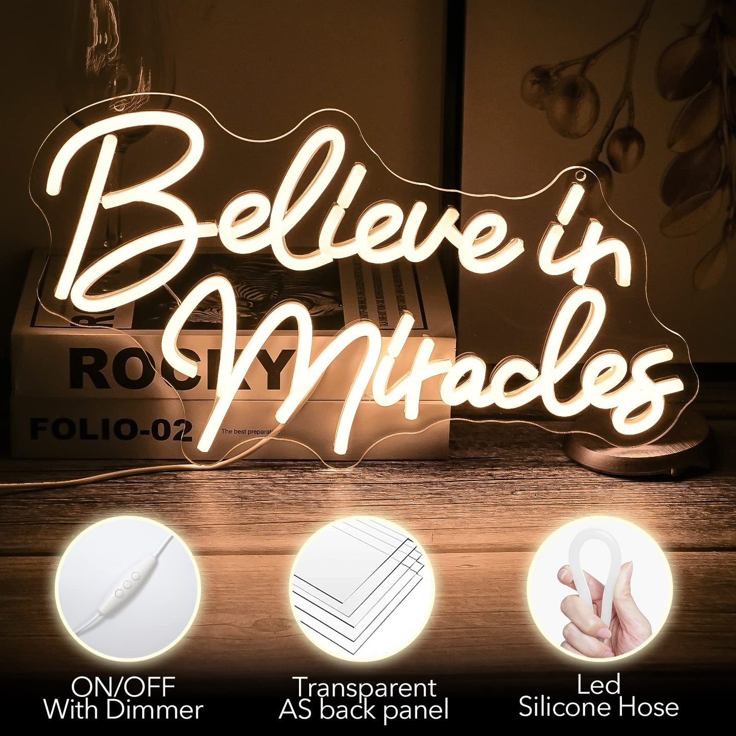 Believe In Miracles Neon Sign Christian Neon Sign Church Neon Sign