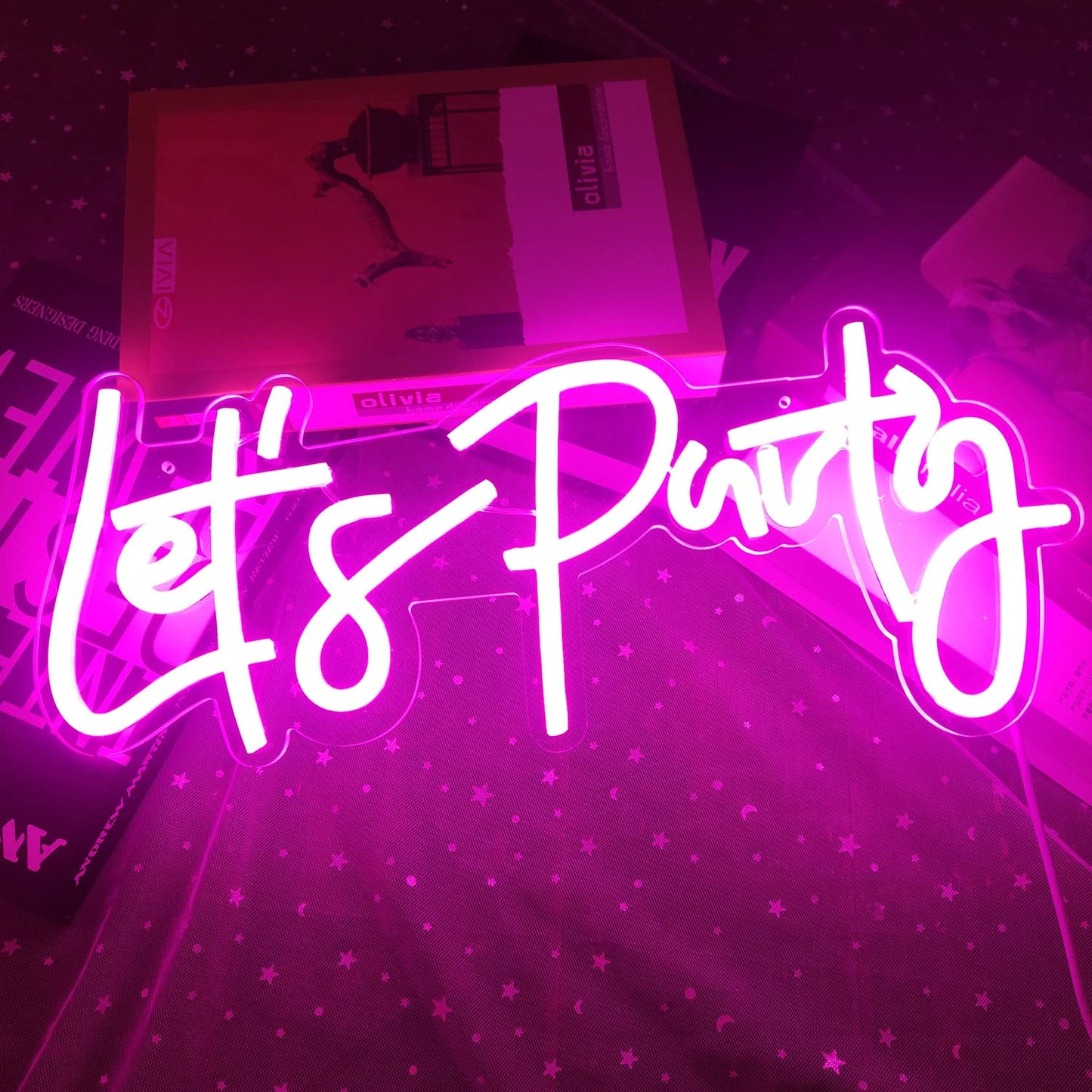 Let's Party Neon Signs Wall Decor for Party