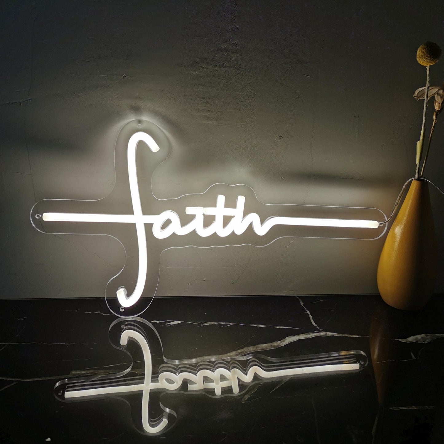 Cross Neon Sign for Wall Decor Cross Faith Christian Neon Sign