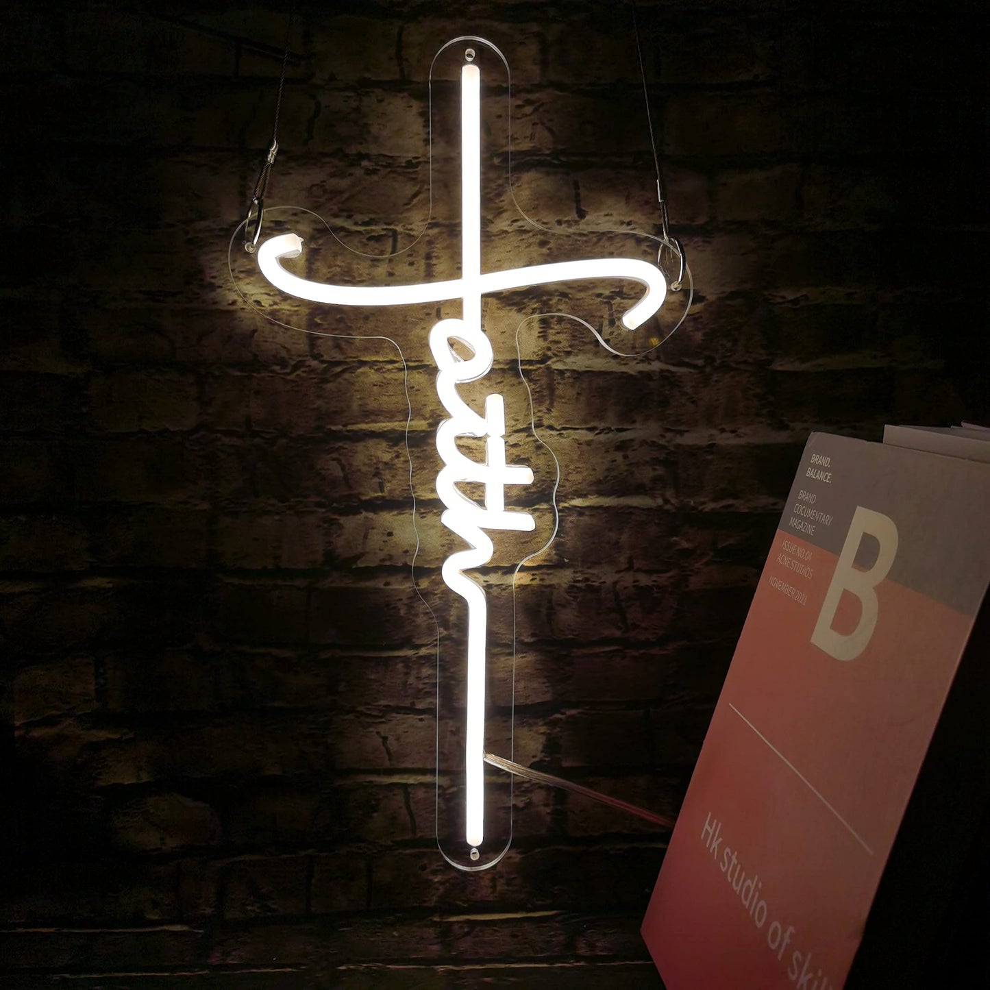 Cross Neon Sign for Wall Decor Cross Faith Christian Neon Sign