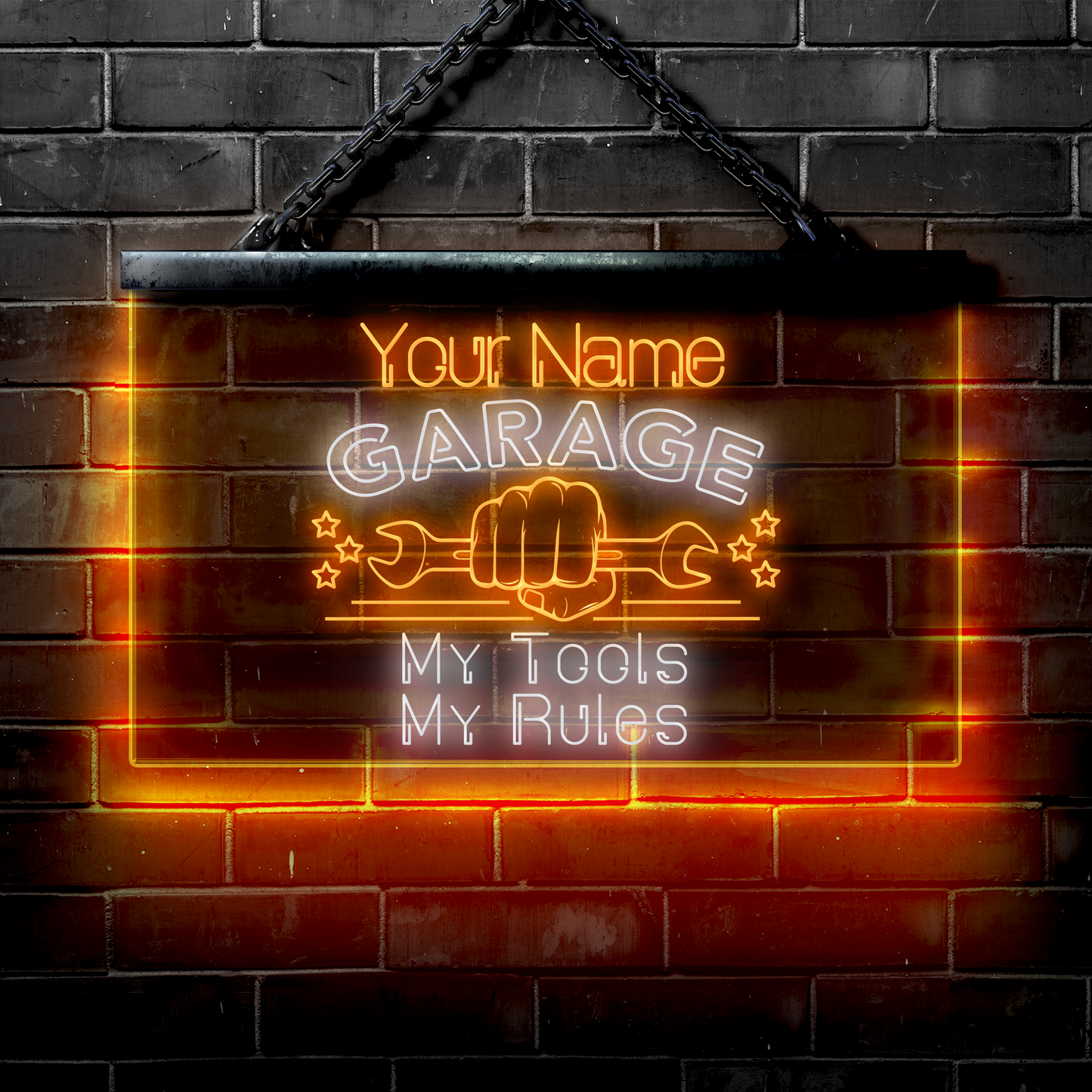 Personalized LED Garage Sign: My Tools My Rules