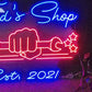 Personalized Cursive LED Neon Garage Sign w/ Logo