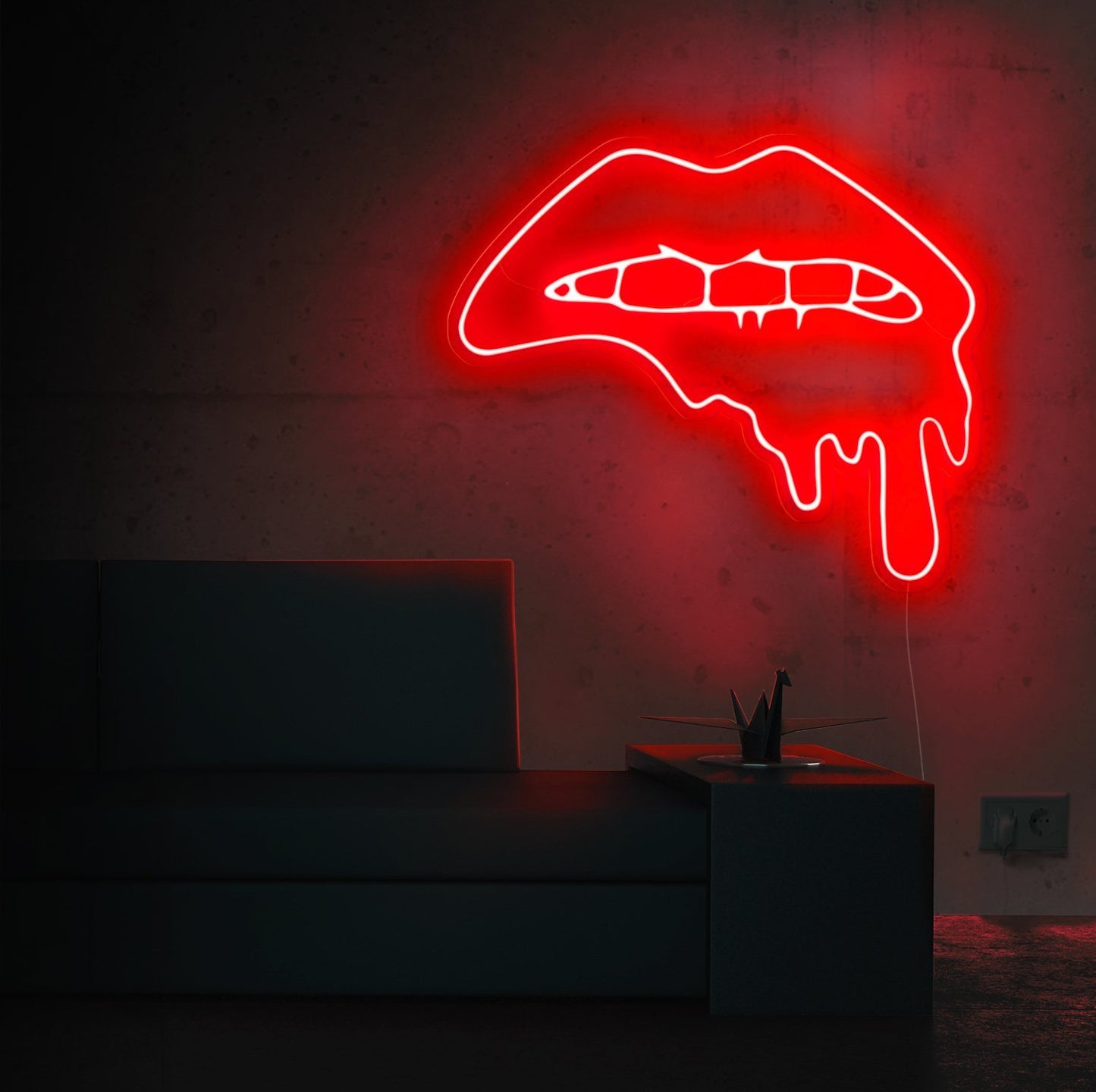 Dripping Lips Neon Sign