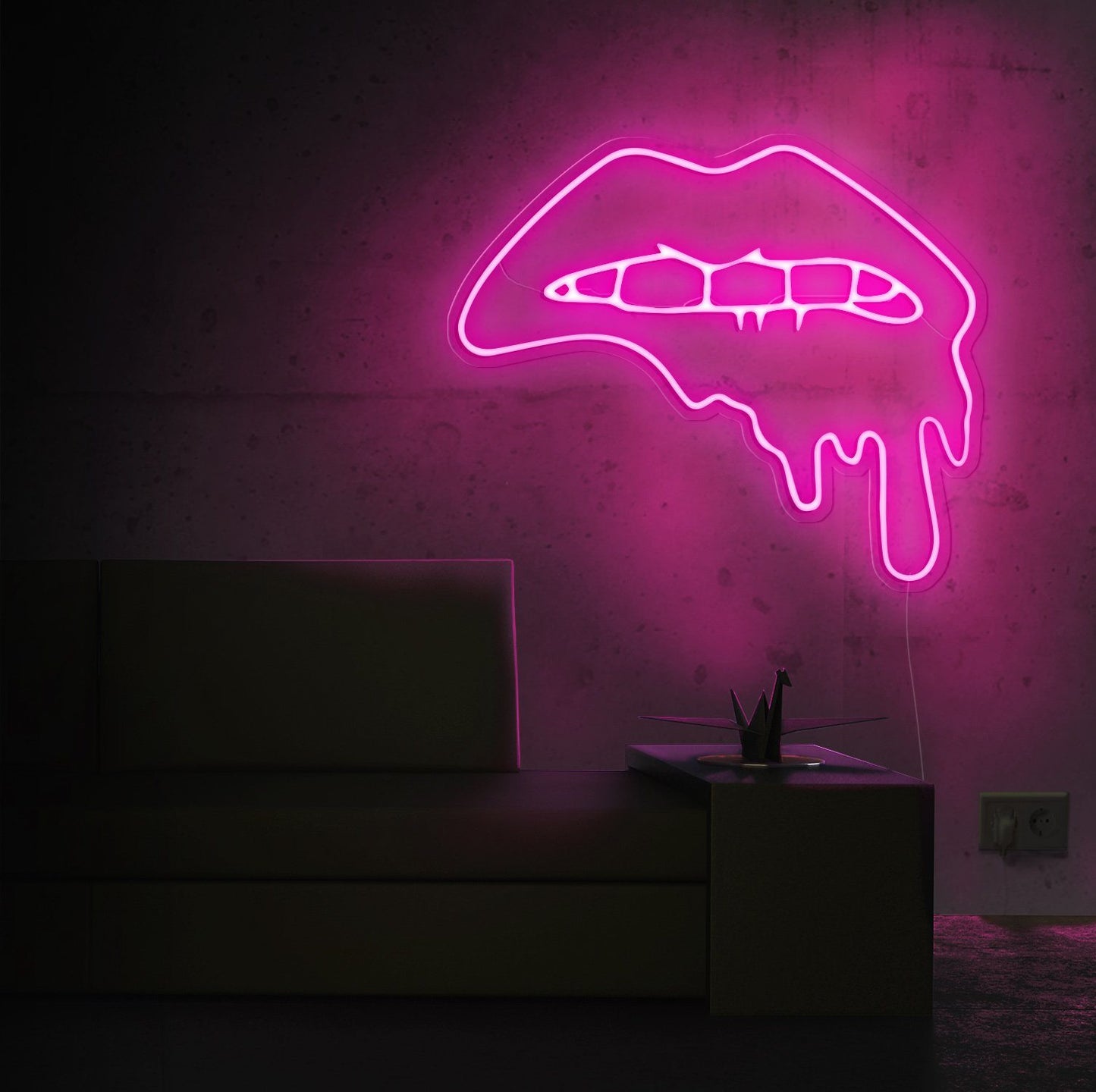 Dripping Lips Neon Sign