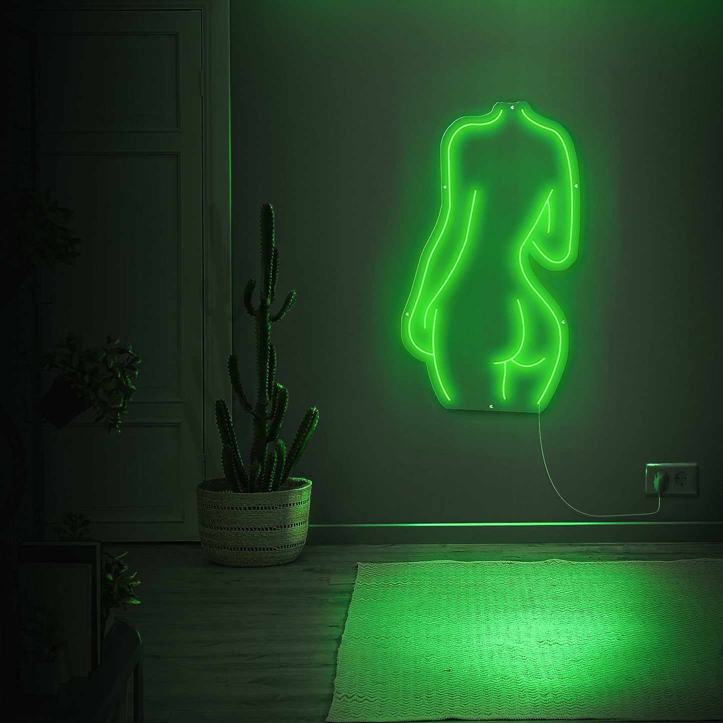 Female Back Silhouette Neon Sign