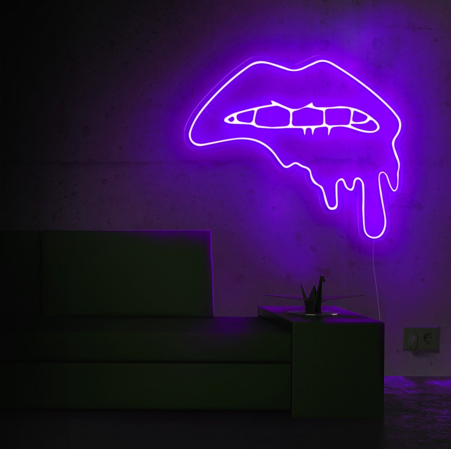 Dripping Lips Neon Sign