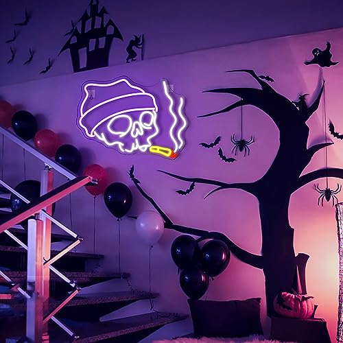 Smoking Skull Neon Sign Weed Neon Sign