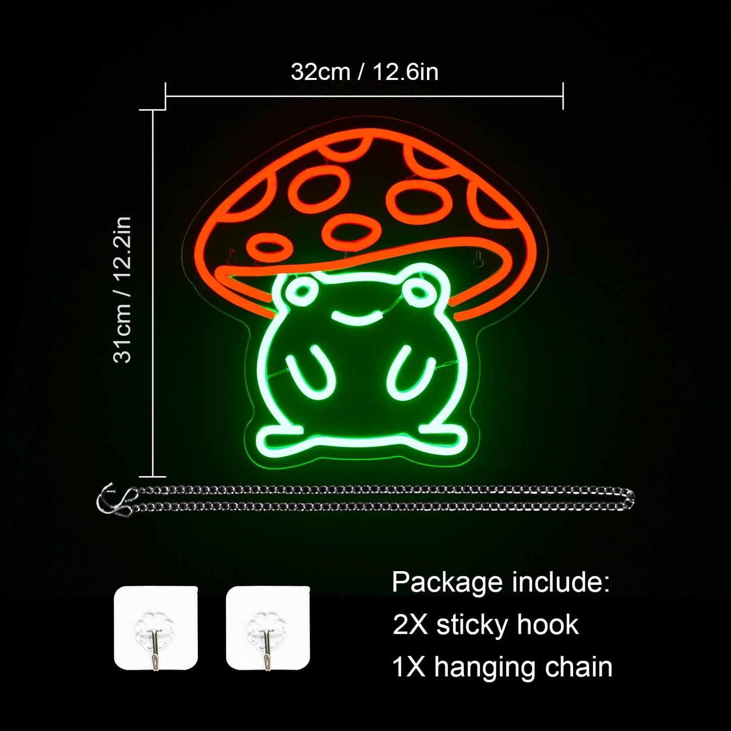 Cute Mushroom Frog Neon Sign