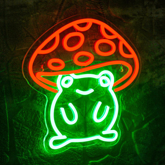 Cute Mushroom Frog Neon Sign