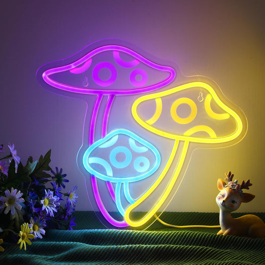 Multi Color Mushrooms Neon Sign