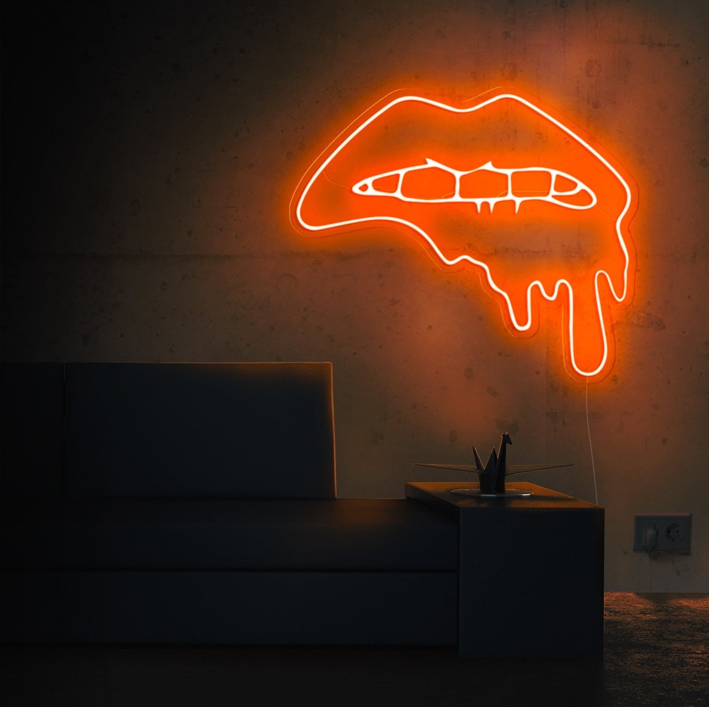 Dripping Lips Neon Sign