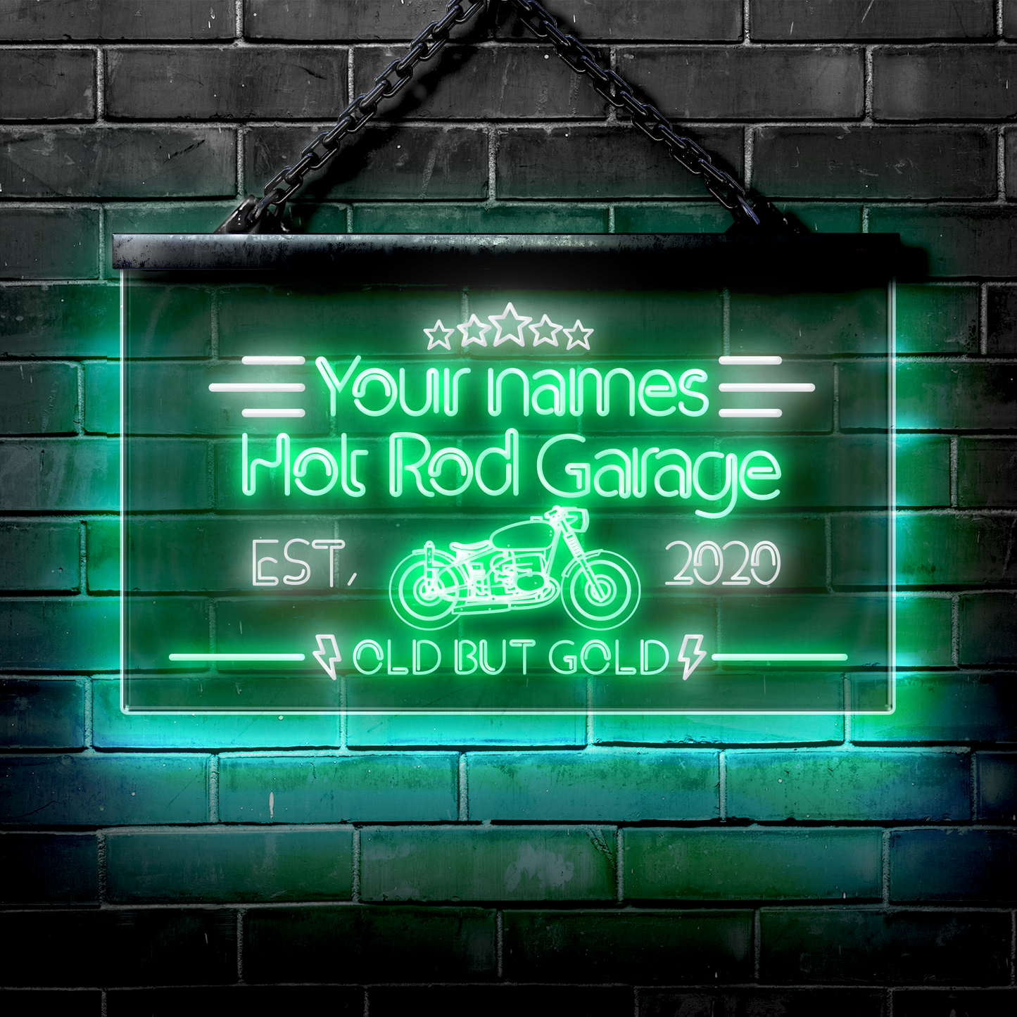 Customized LED Garage Sign: Hot Rod Garage