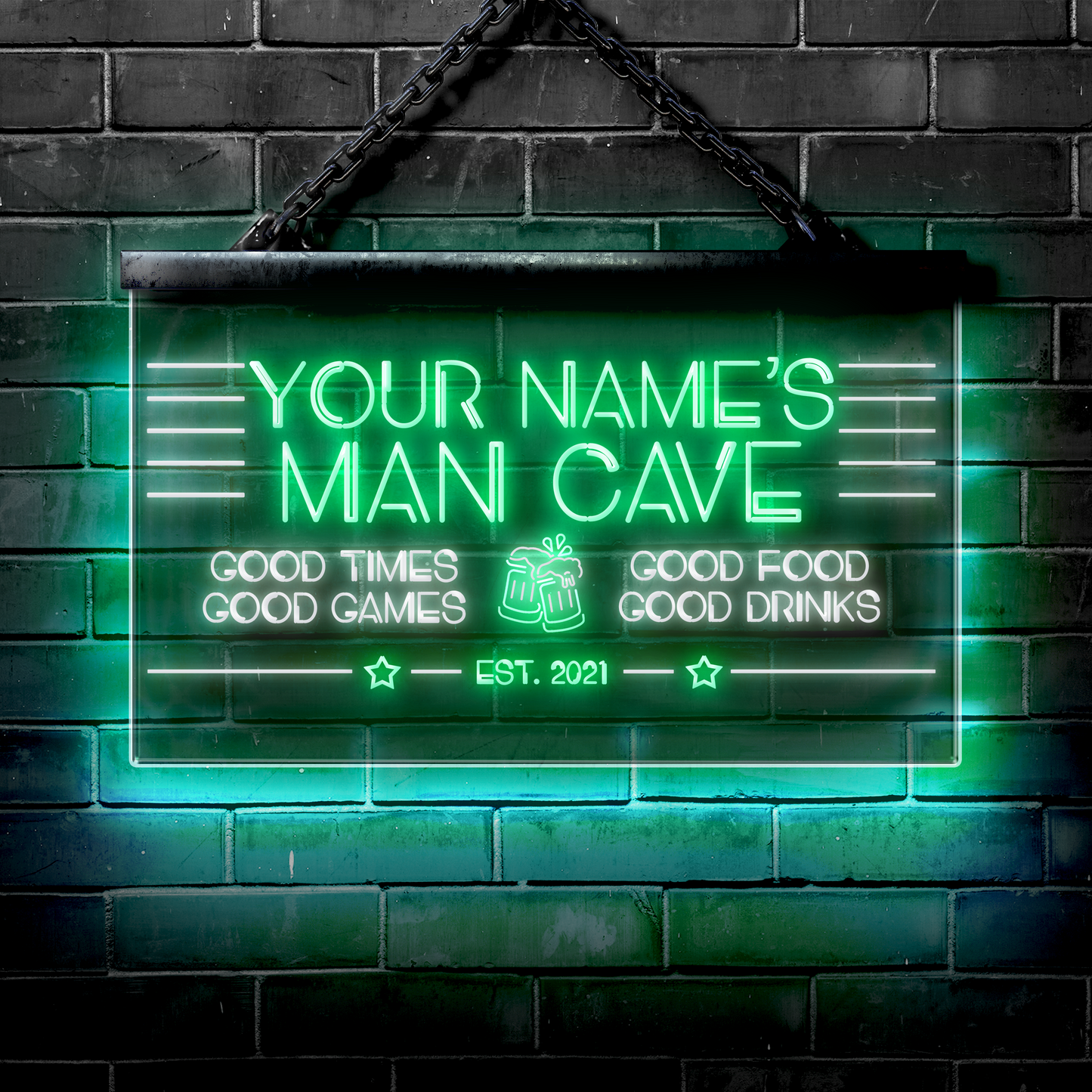 Customized LED Bar Sign: Man Cave Bar Good Times