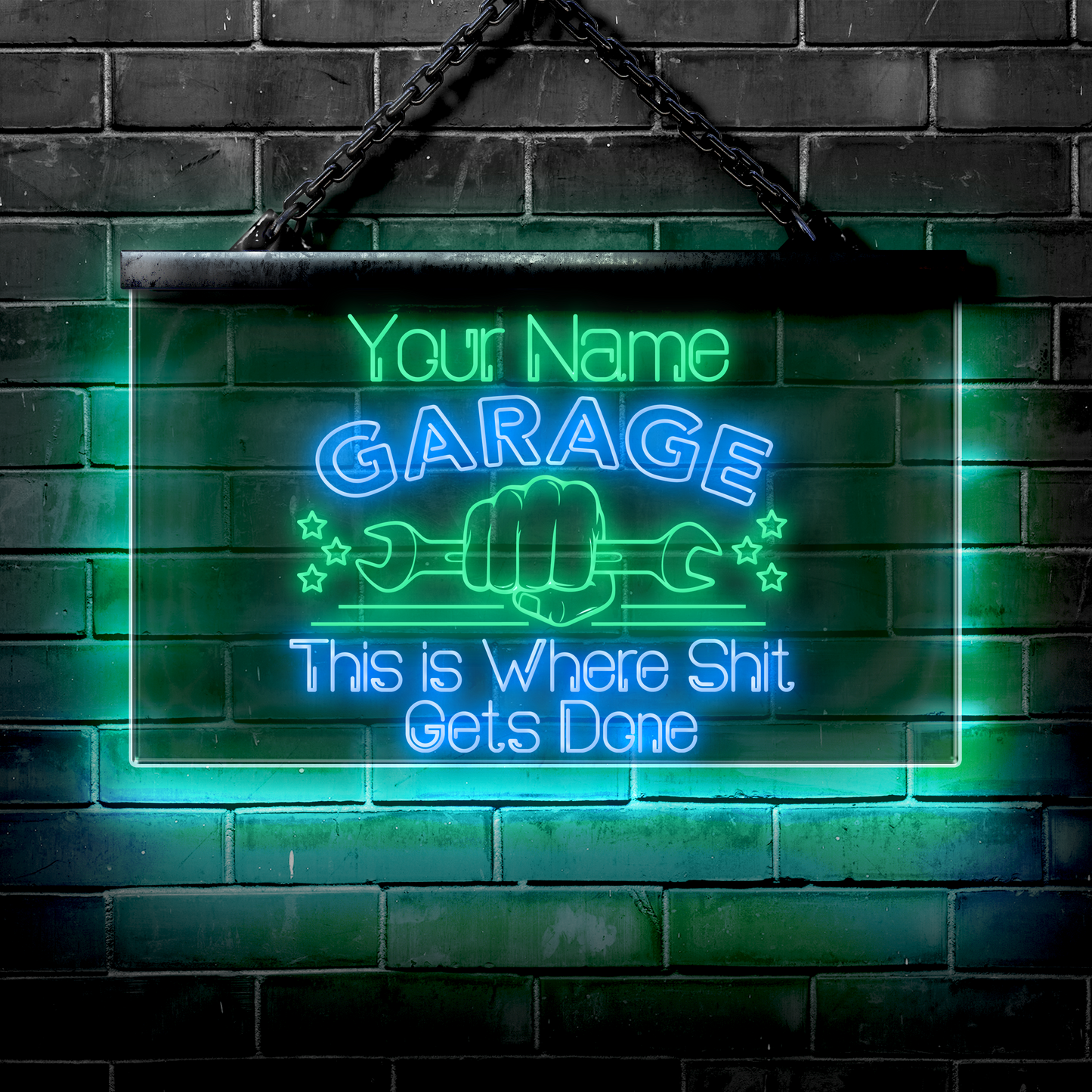 Personalized LED Garage Sign: This is Where Shit Gets Done