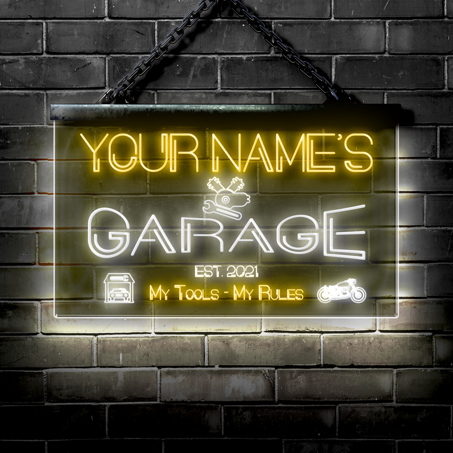 Customized LED Garage Sign: My Tools My Rules