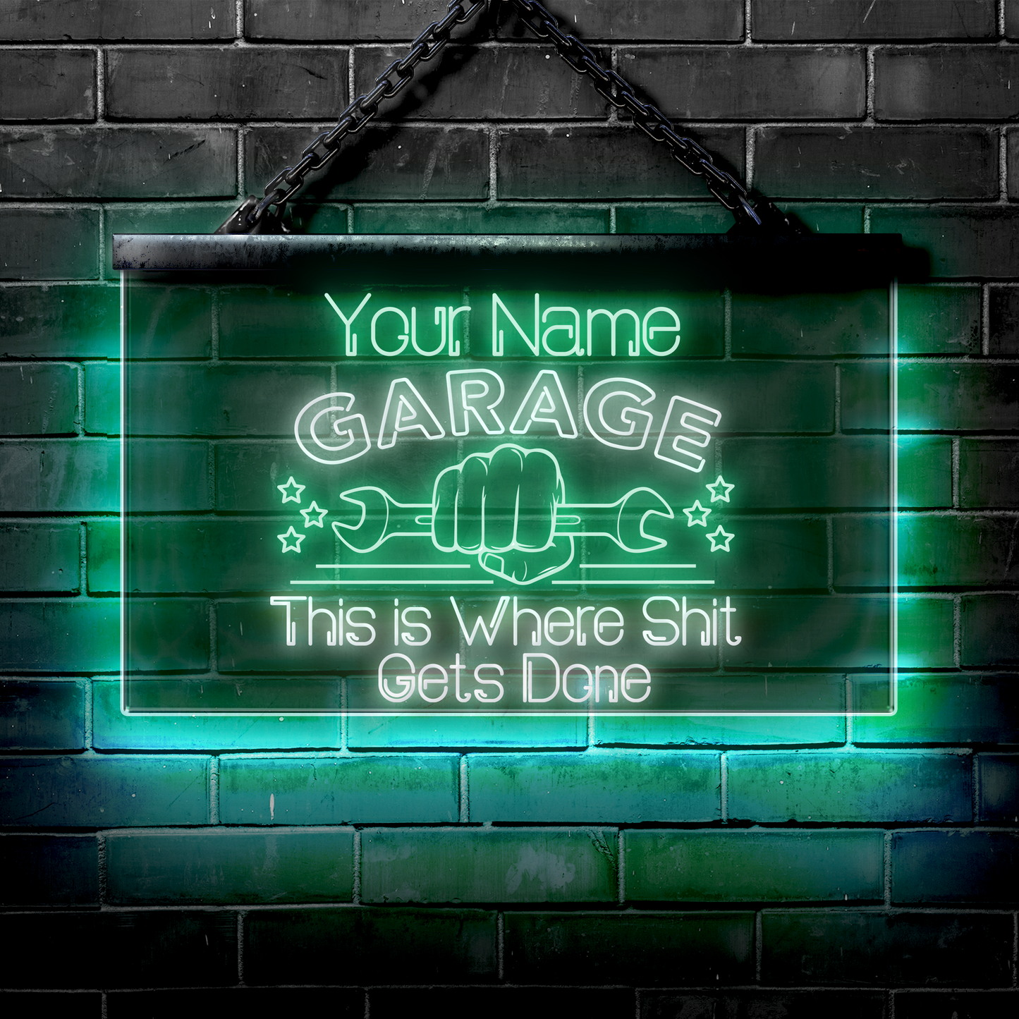 Personalized LED Garage Sign: This is Where Shit Gets Done