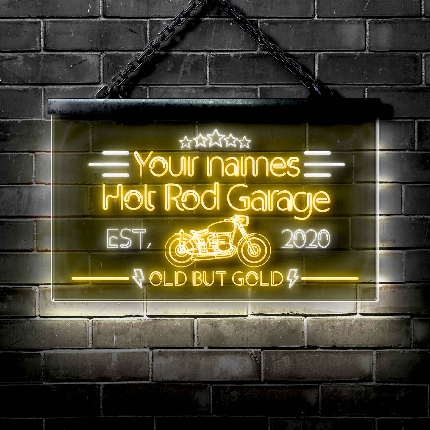 Customized LED Garage Sign: Hot Rod Garage