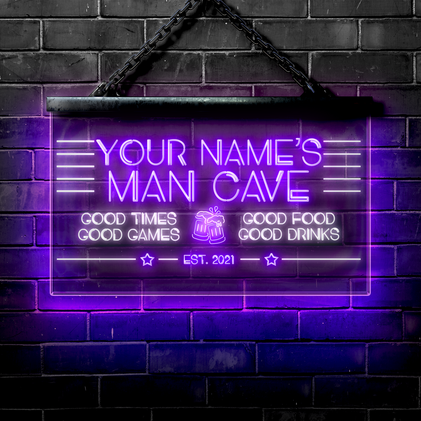 Customized LED Bar Sign: Man Cave Bar Good Times