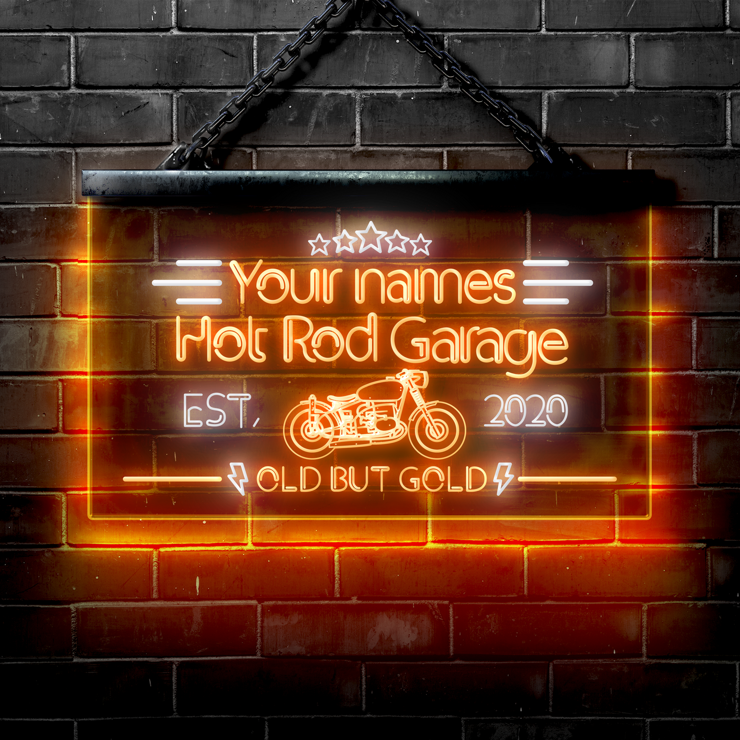 Customized LED Garage Sign: Hot Rod Garage