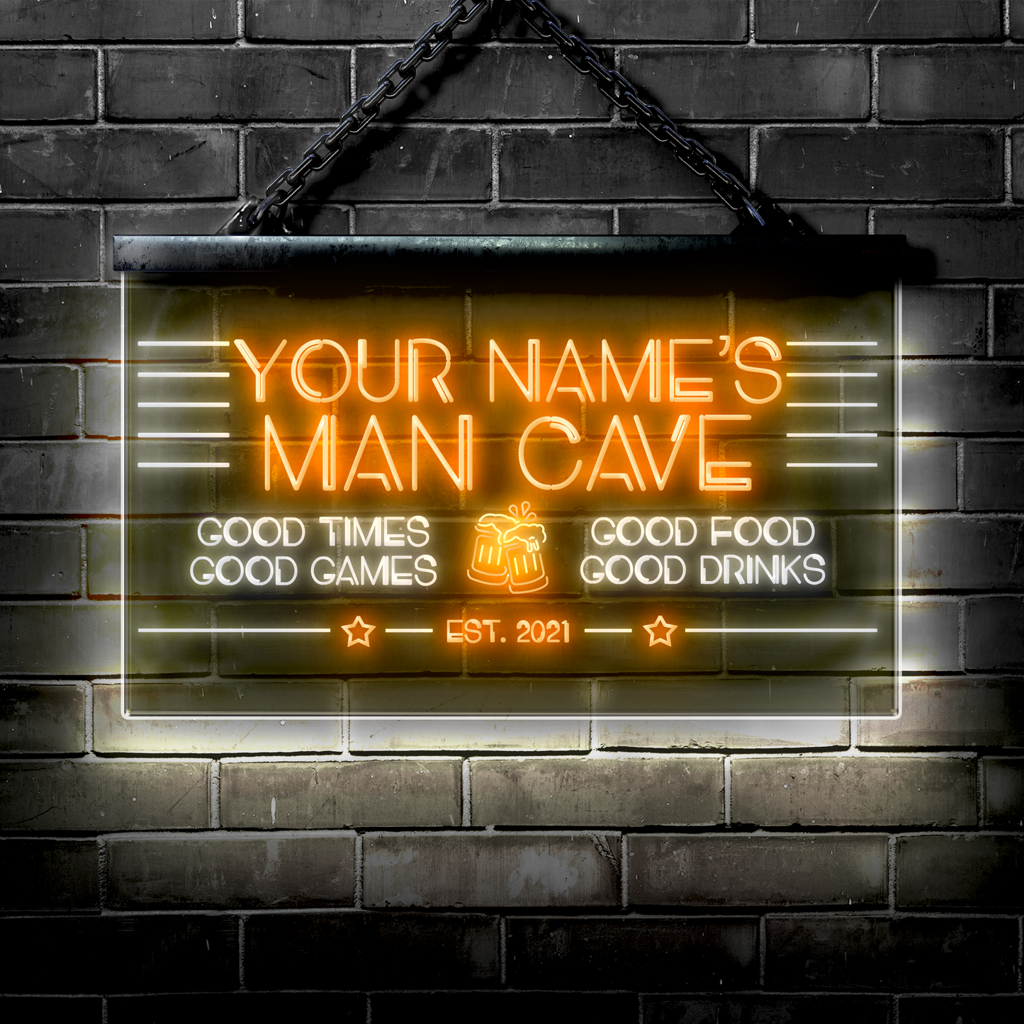 Customized LED Bar Sign: Man Cave Bar Good Times