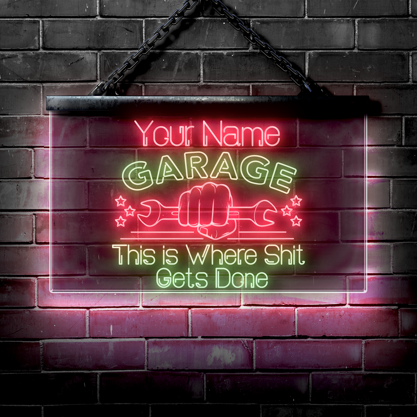 Personalized LED Garage Sign: This is Where Shit Gets Done