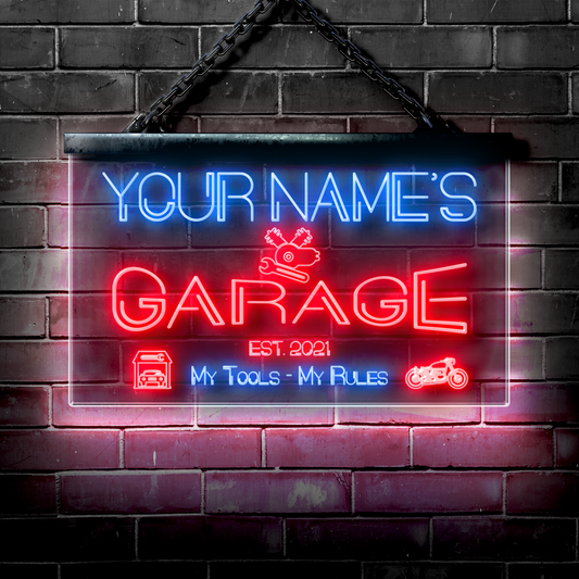 Customized LED Garage Sign: My Tools My Rules