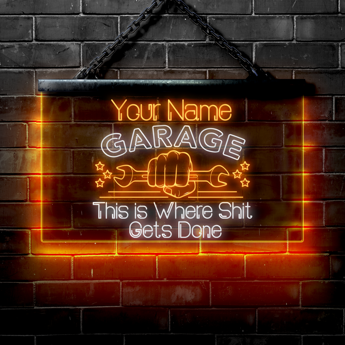 Personalized LED Garage Sign: This is Where Shit Gets Done