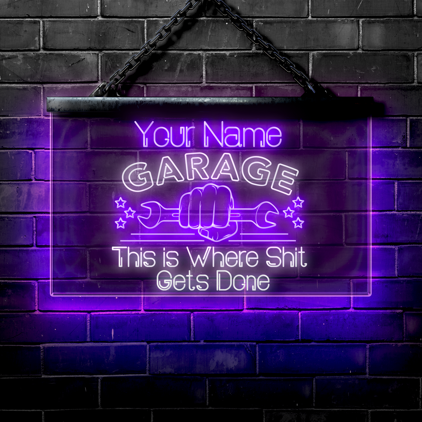 Personalized LED Garage Sign: This is Where Shit Gets Done