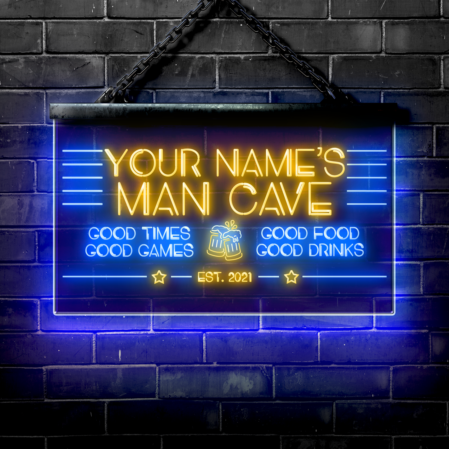 Customized LED Bar Sign: Man Cave Bar Good Times