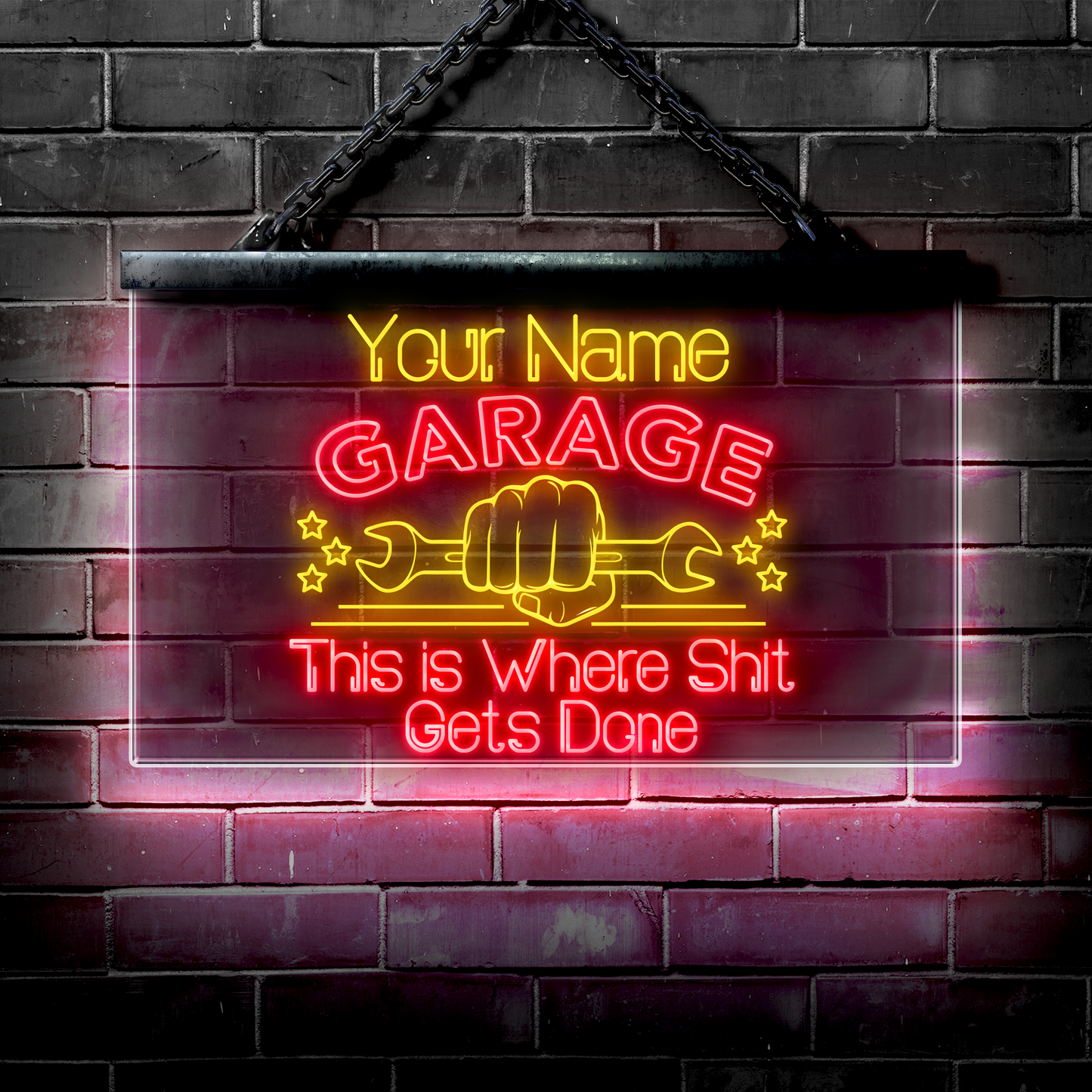 Personalized LED Garage Sign: This is Where Shit Gets Done