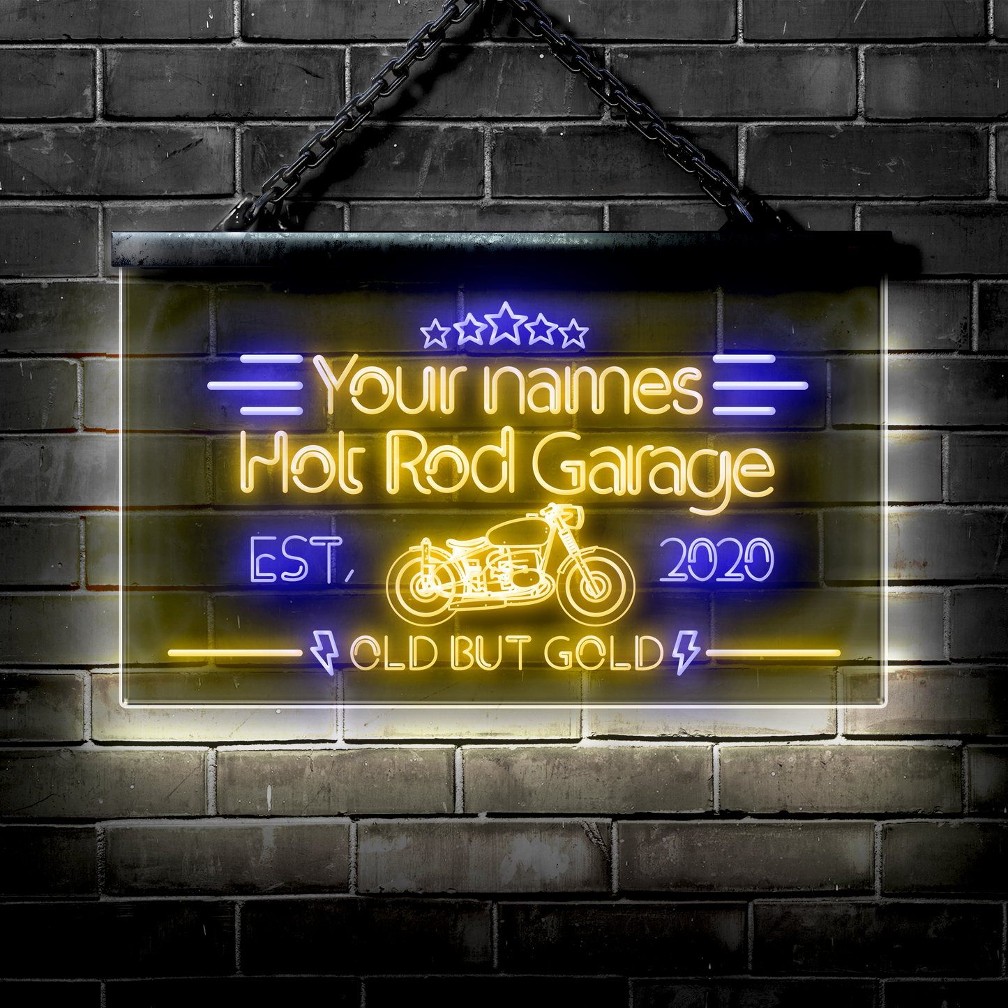 Customized LED Garage Sign: Hot Rod Garage