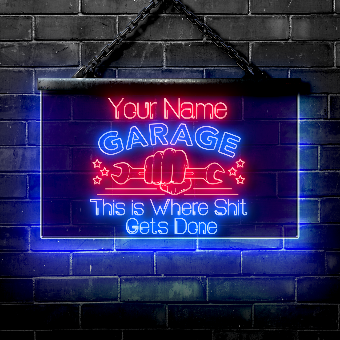 Personalized LED Garage Sign: This is Where Shit Gets Done