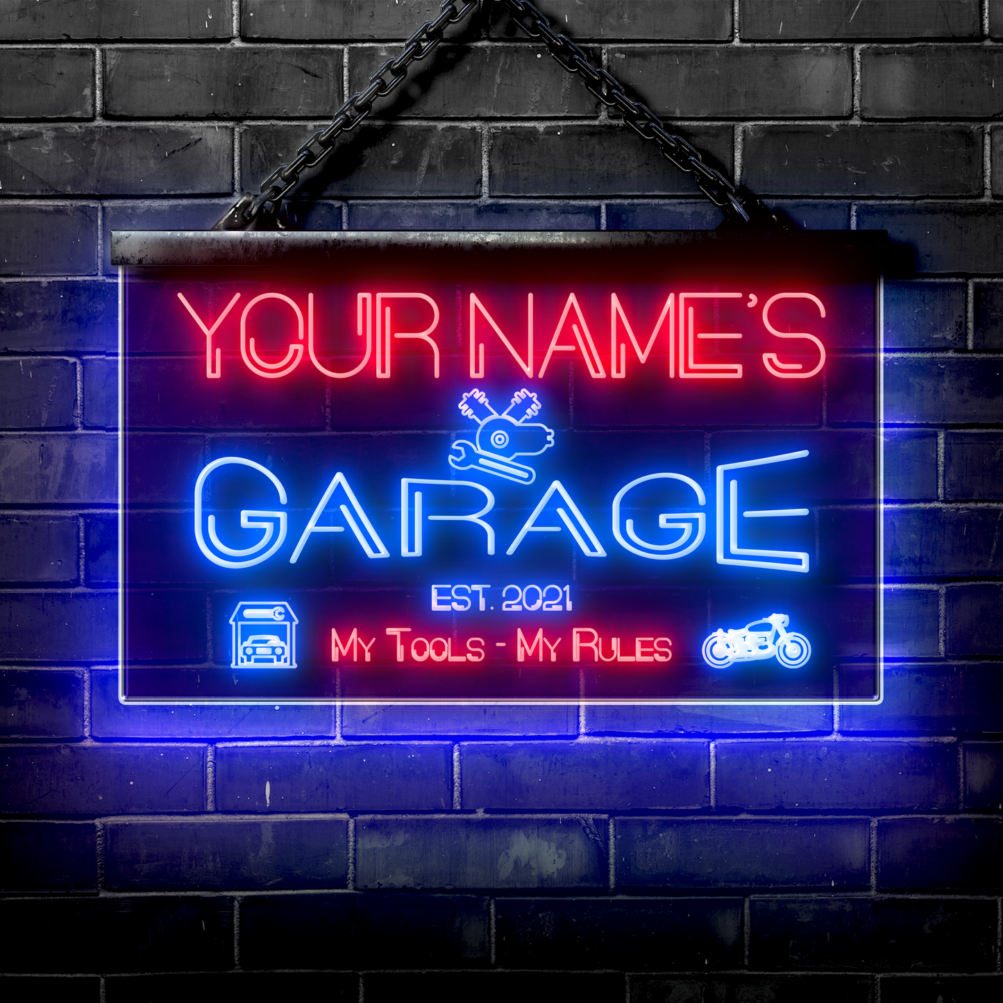 Customized LED Garage Sign: My Tools My Rules