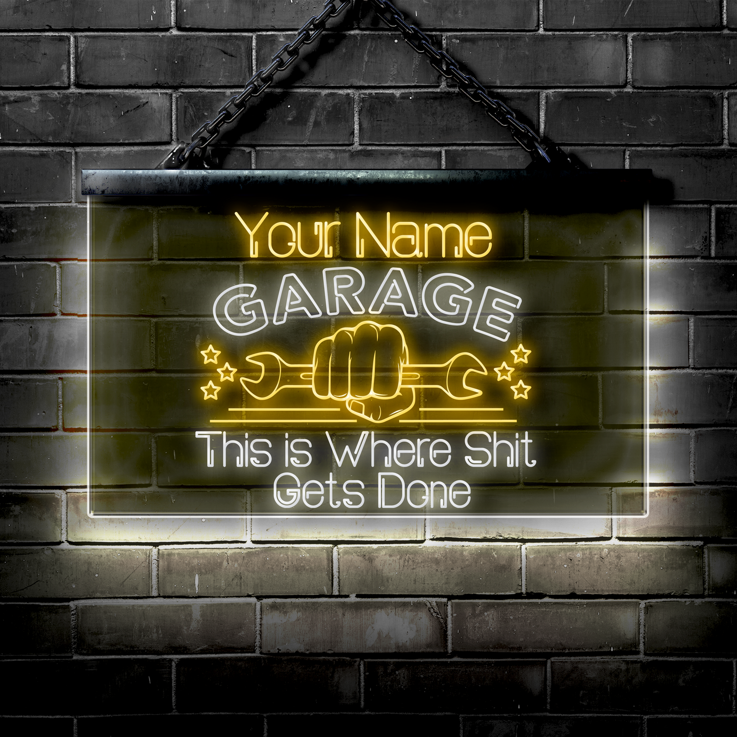 Personalized LED Garage Sign: This is Where Shit Gets Done