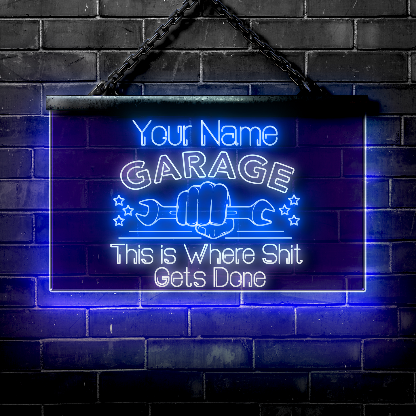 Personalized LED Garage Sign: This is Where Shit Gets Done