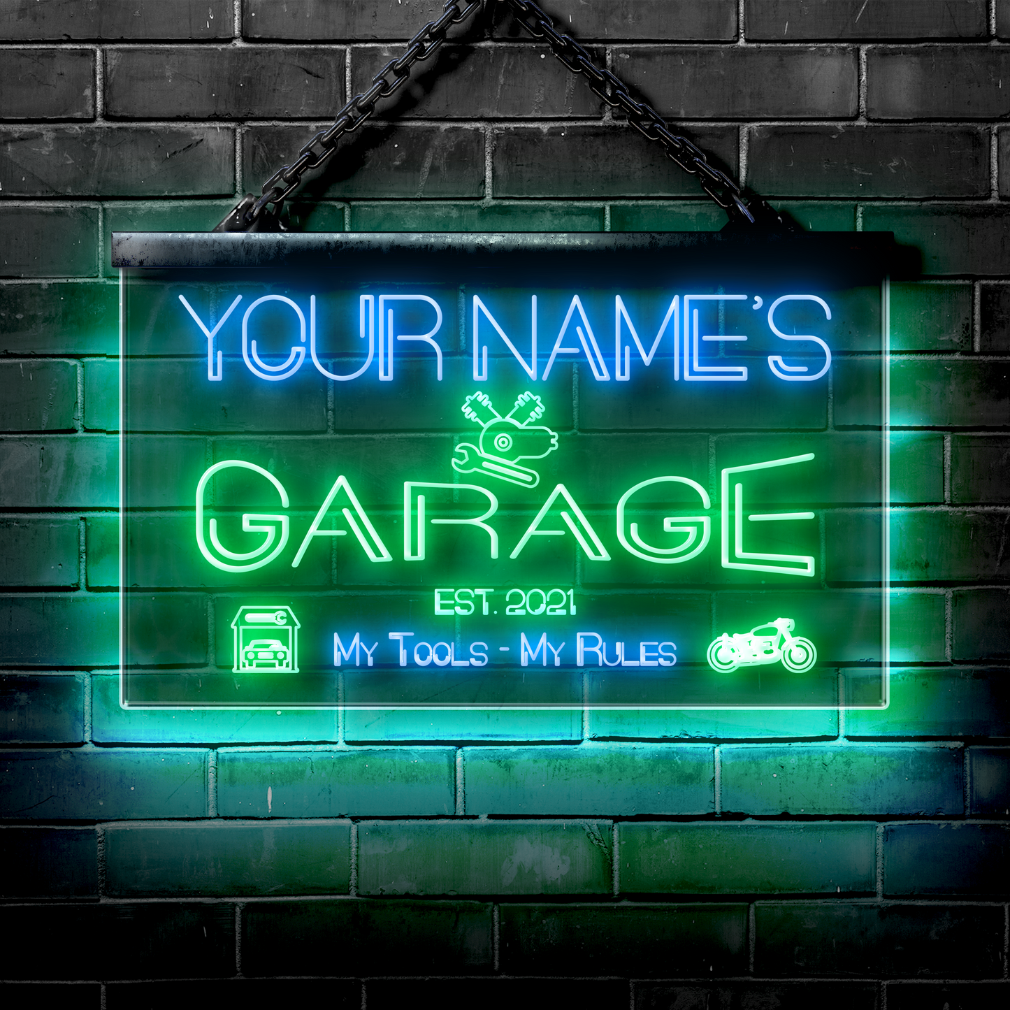 Customized LED Garage Sign: My Tools My Rules