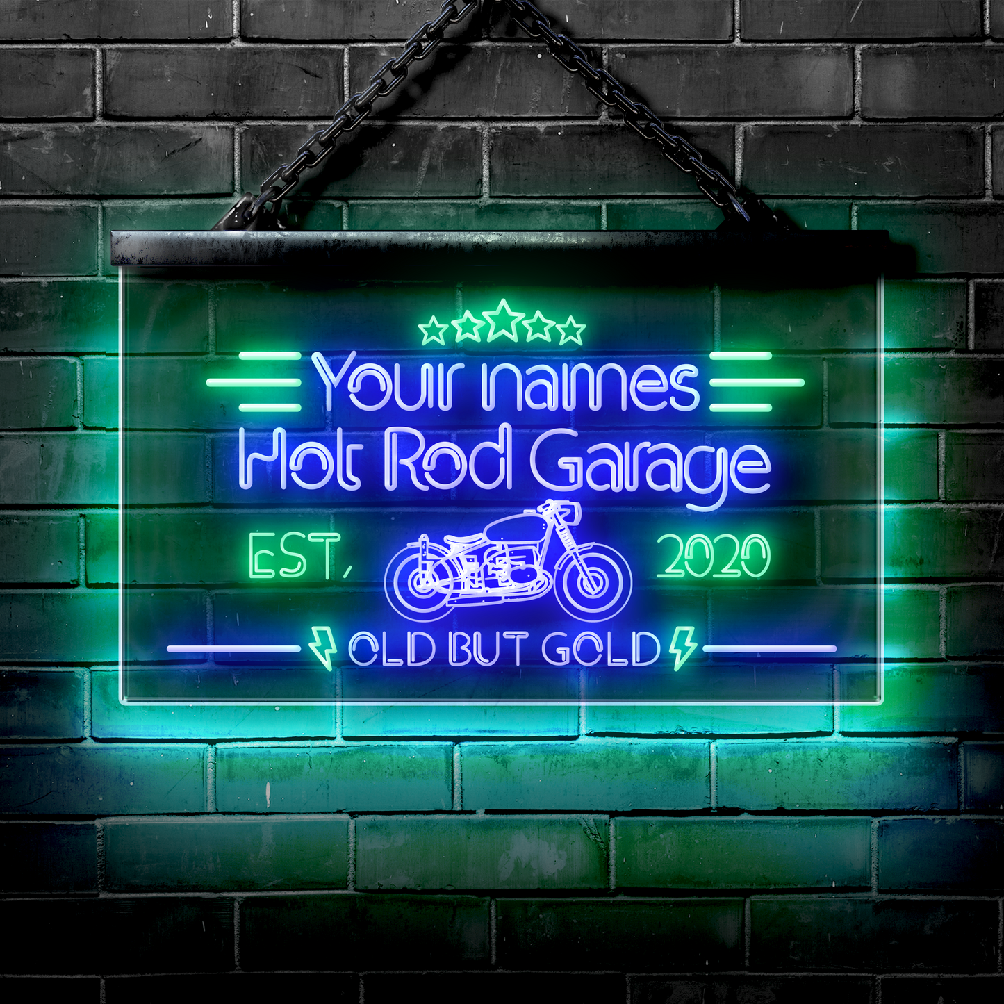 Customized LED Garage Sign: Hot Rod Garage